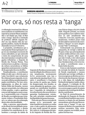 Por Ora, Só Nos Resta A Tanga